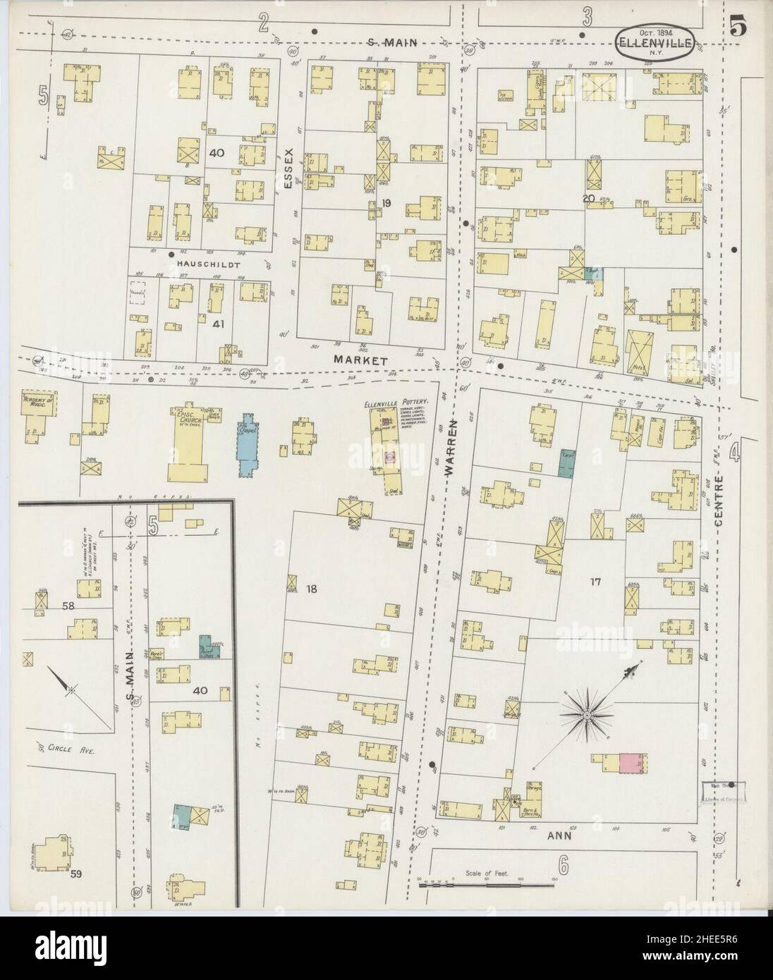 Mapa de nueva york de ellenville fotografías e imágenes de alta