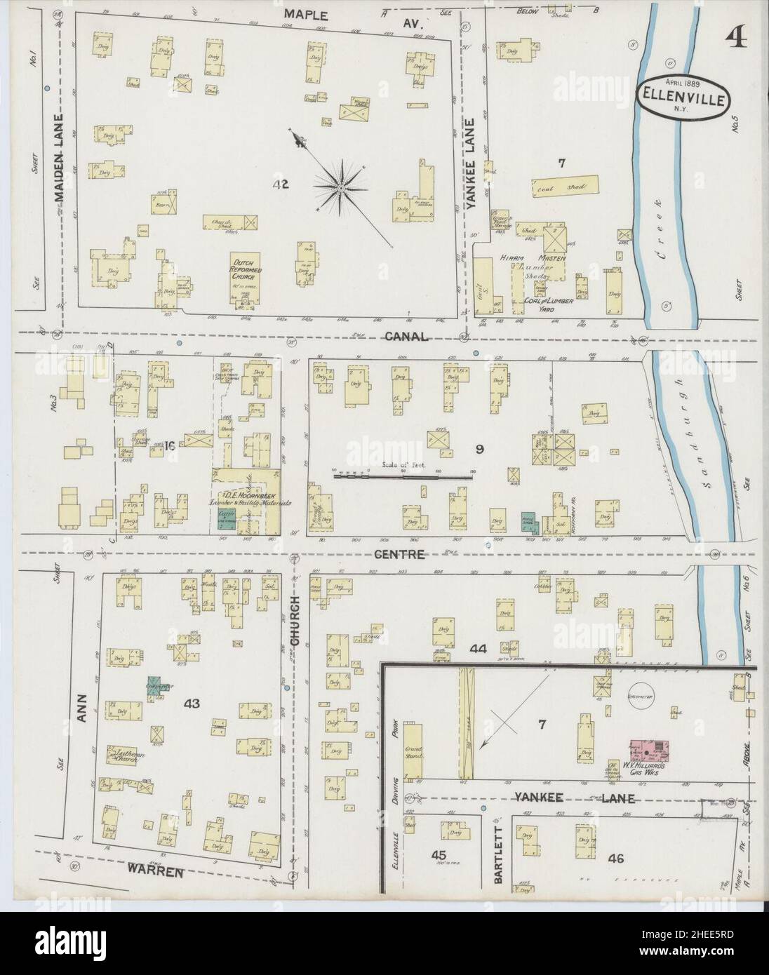 Mapa de nueva york de ellenville fotografías e imágenes de alta