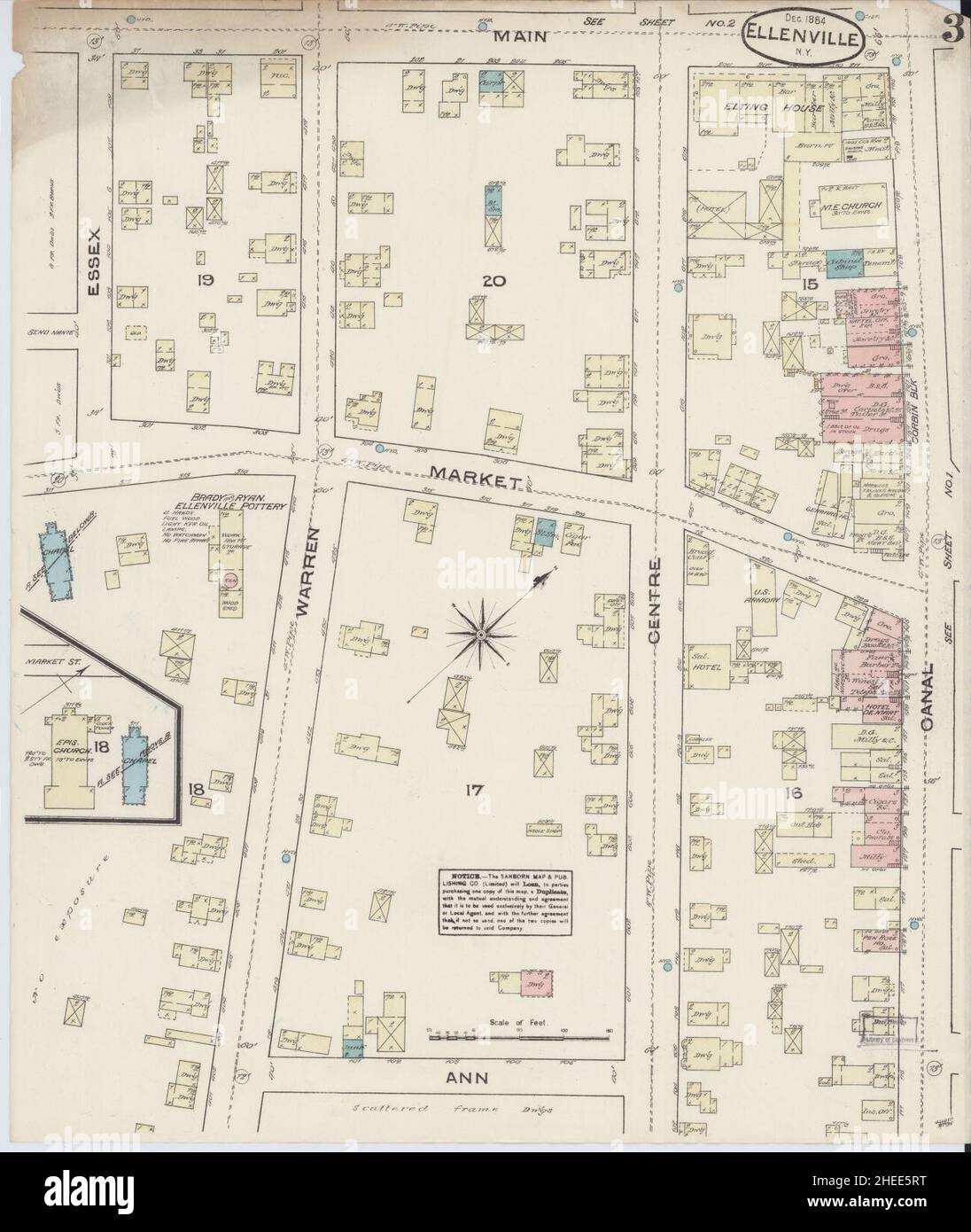 Mapa de nueva york de ellenville fotografías e imágenes de alta