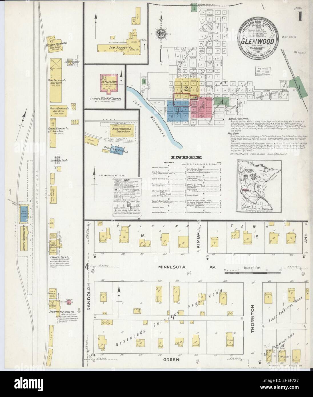 Mapa de glenwood minnesota fotografías e imágenes de alta resolución
