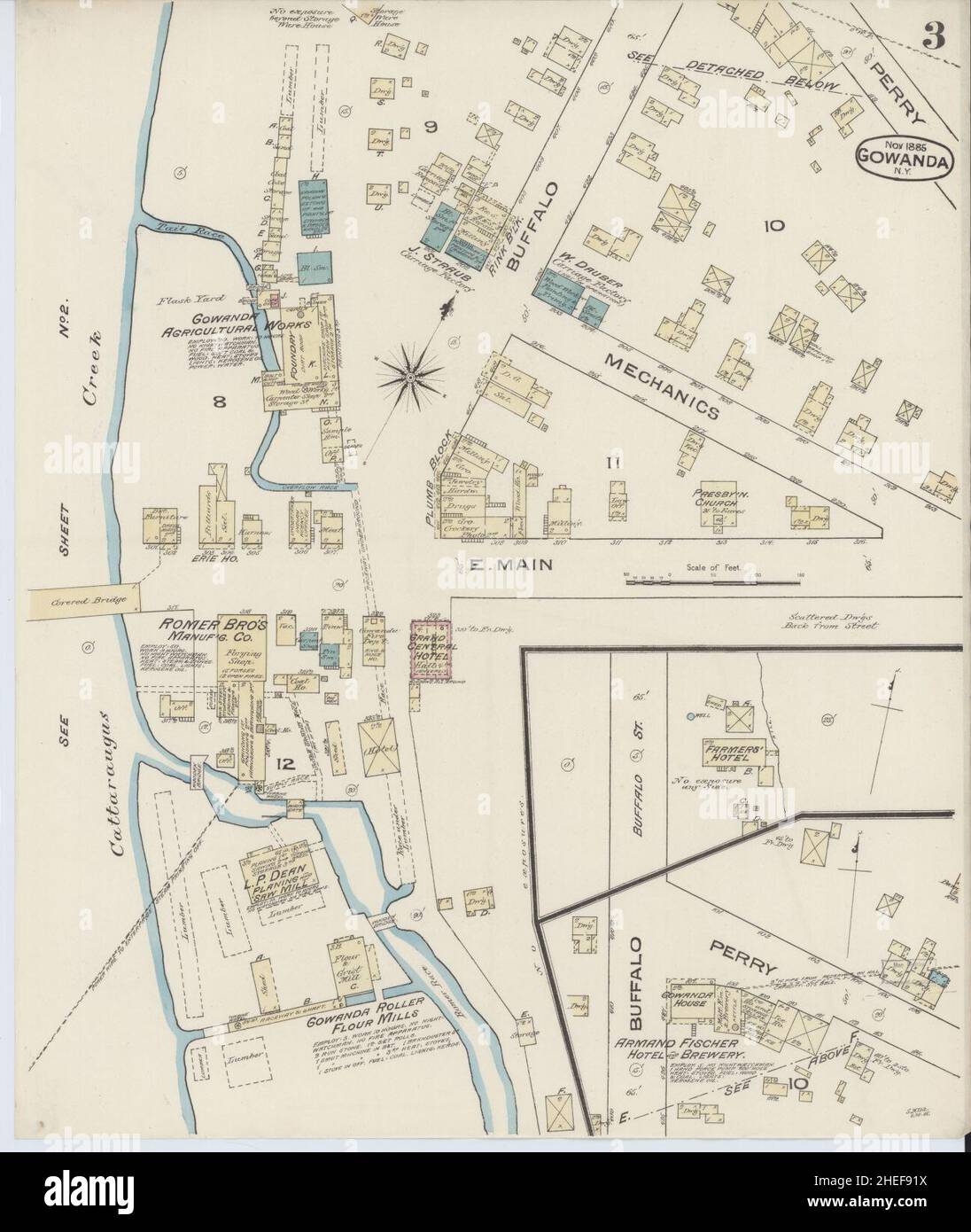 Mapa de gowanda nueva york fotografías e imágenes de alta resolución