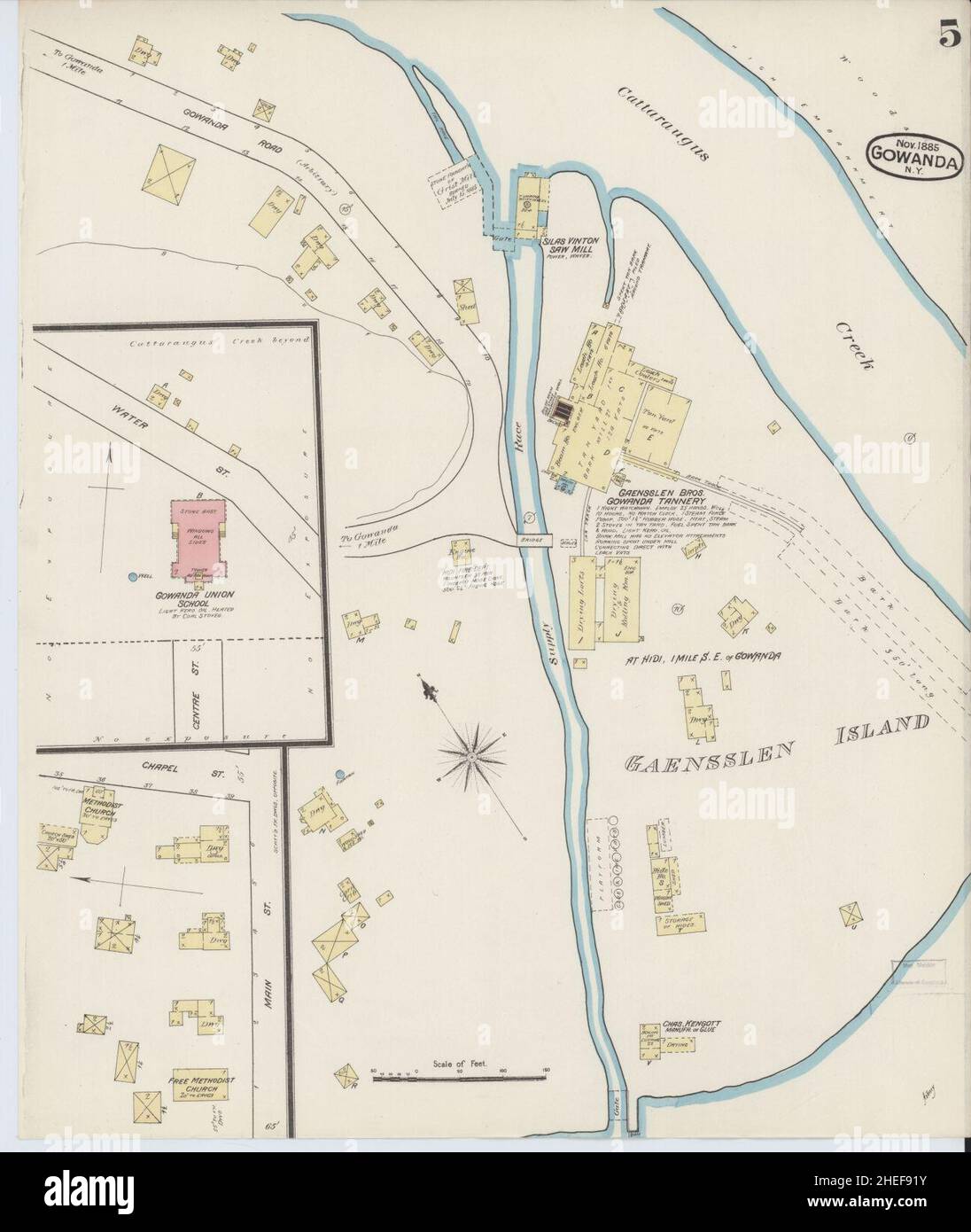 Mapa de gowanda nueva york fotografías e imágenes de alta resolución