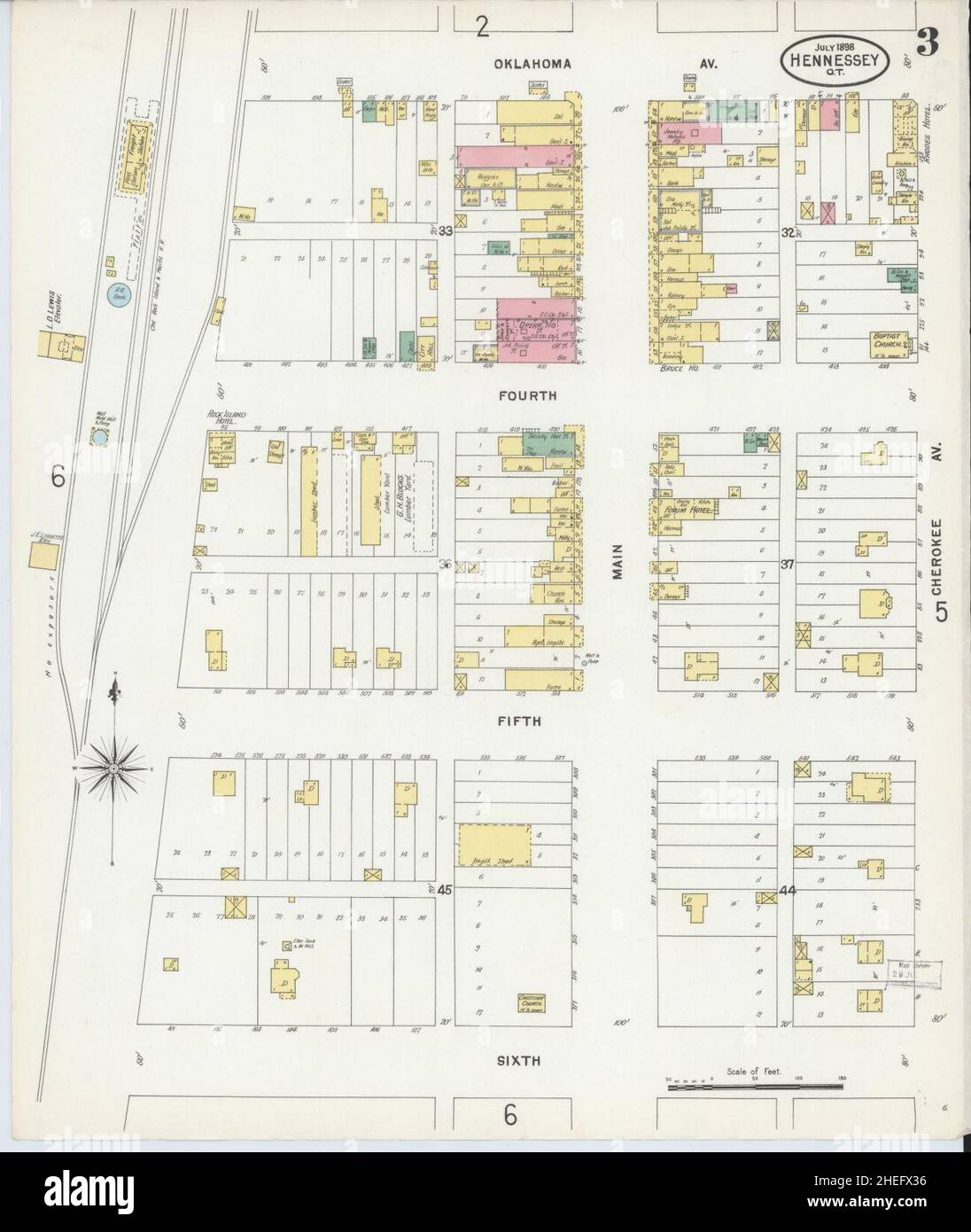 Mapa de hennessey oklahoma fotografías e imágenes de alta resolución