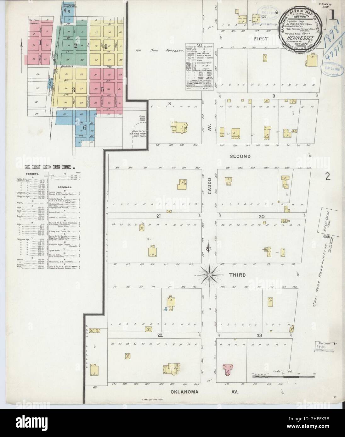 Mapa de hennessey oklahoma fotografías e imágenes de alta resolución