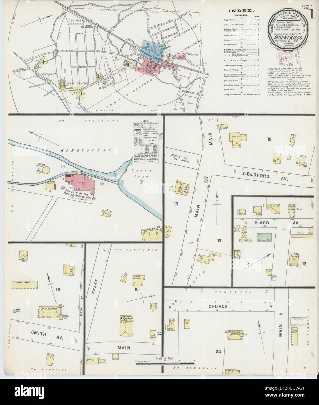 Mapa de mount kisco nueva york fotografías e imágenes de alta