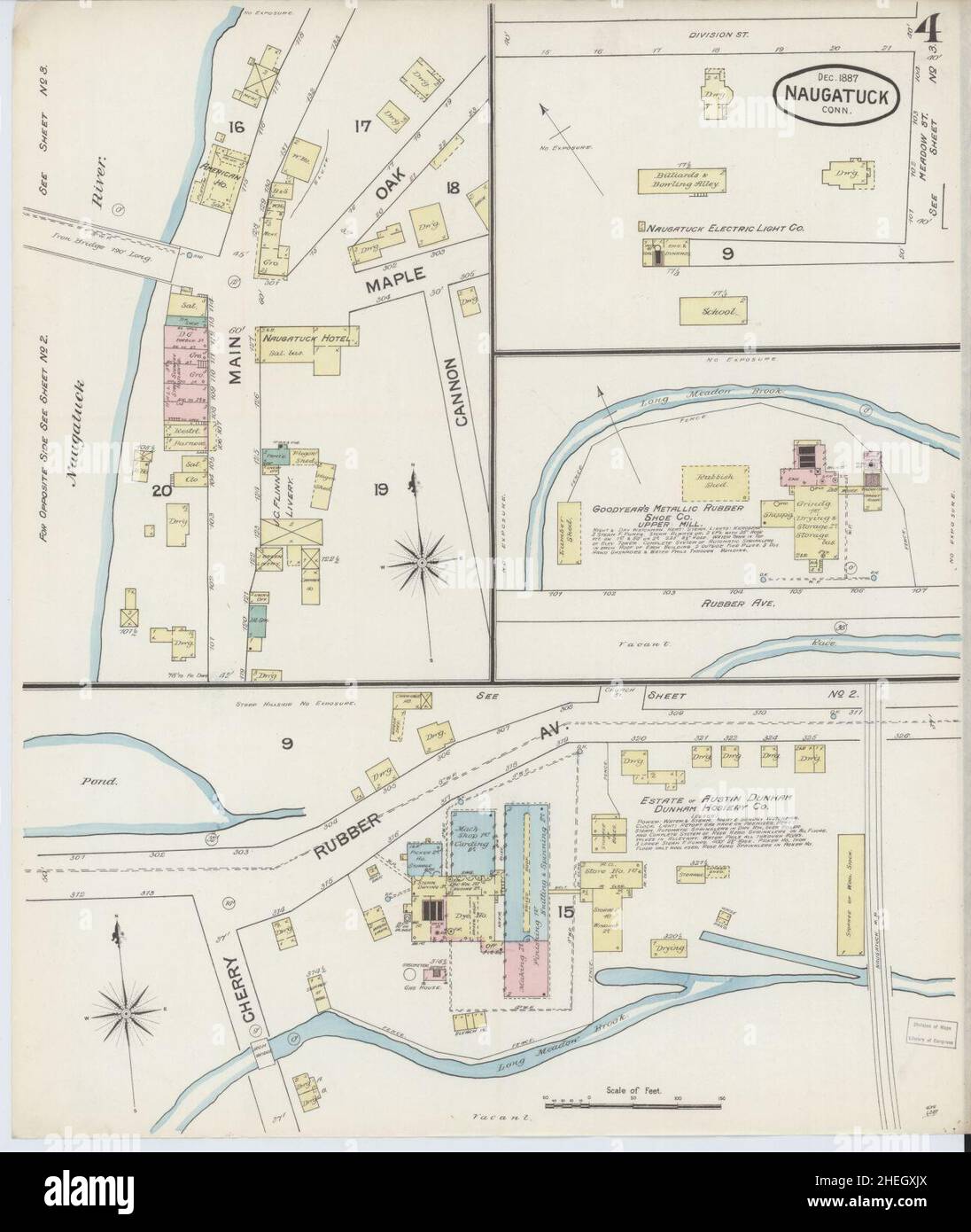 Mappa di naugatuck connecticut fotografías e imágenes de alta