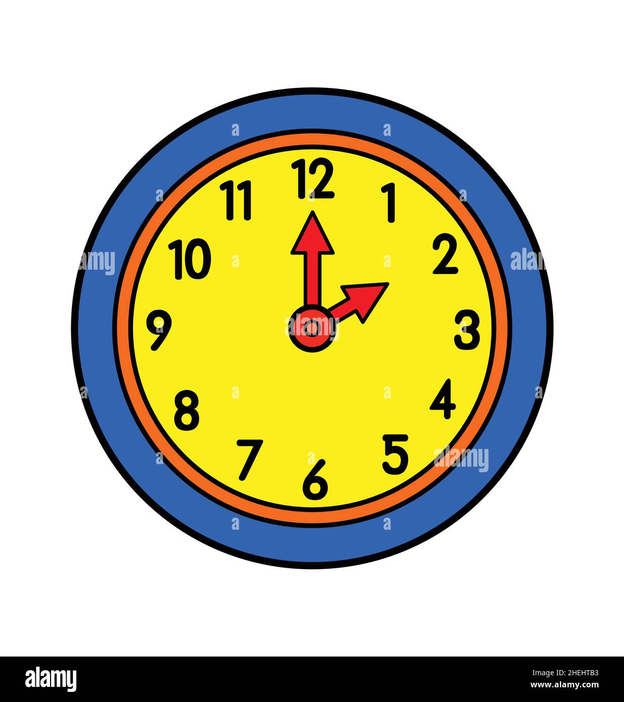sencillo reloj de pared de dibujos animados de colores para ni os