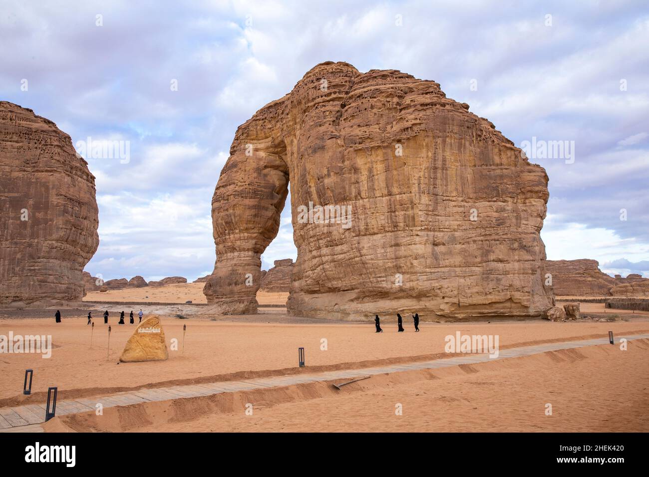 Famoso Elephant Rock en Al Ula, Arabia Saudita Foto de stock
