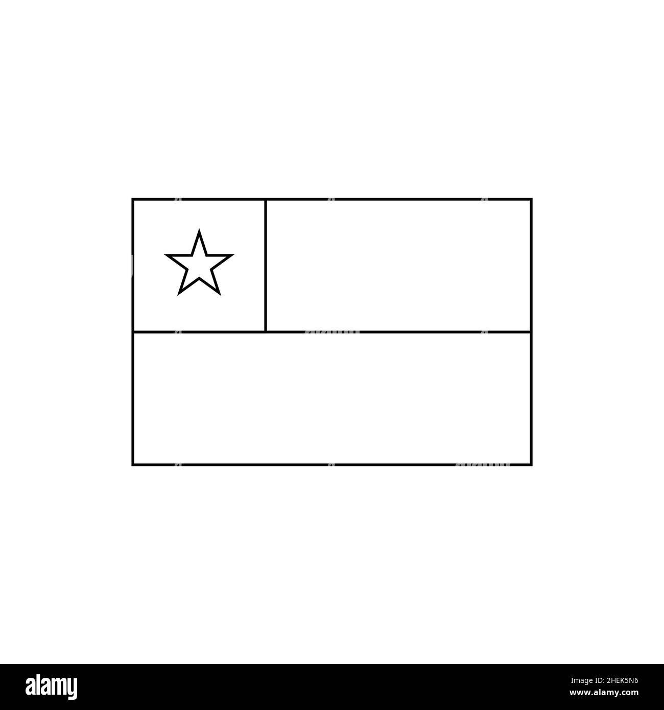 Chile mapa administrativo con bandera Imágenes de stock en blanco y