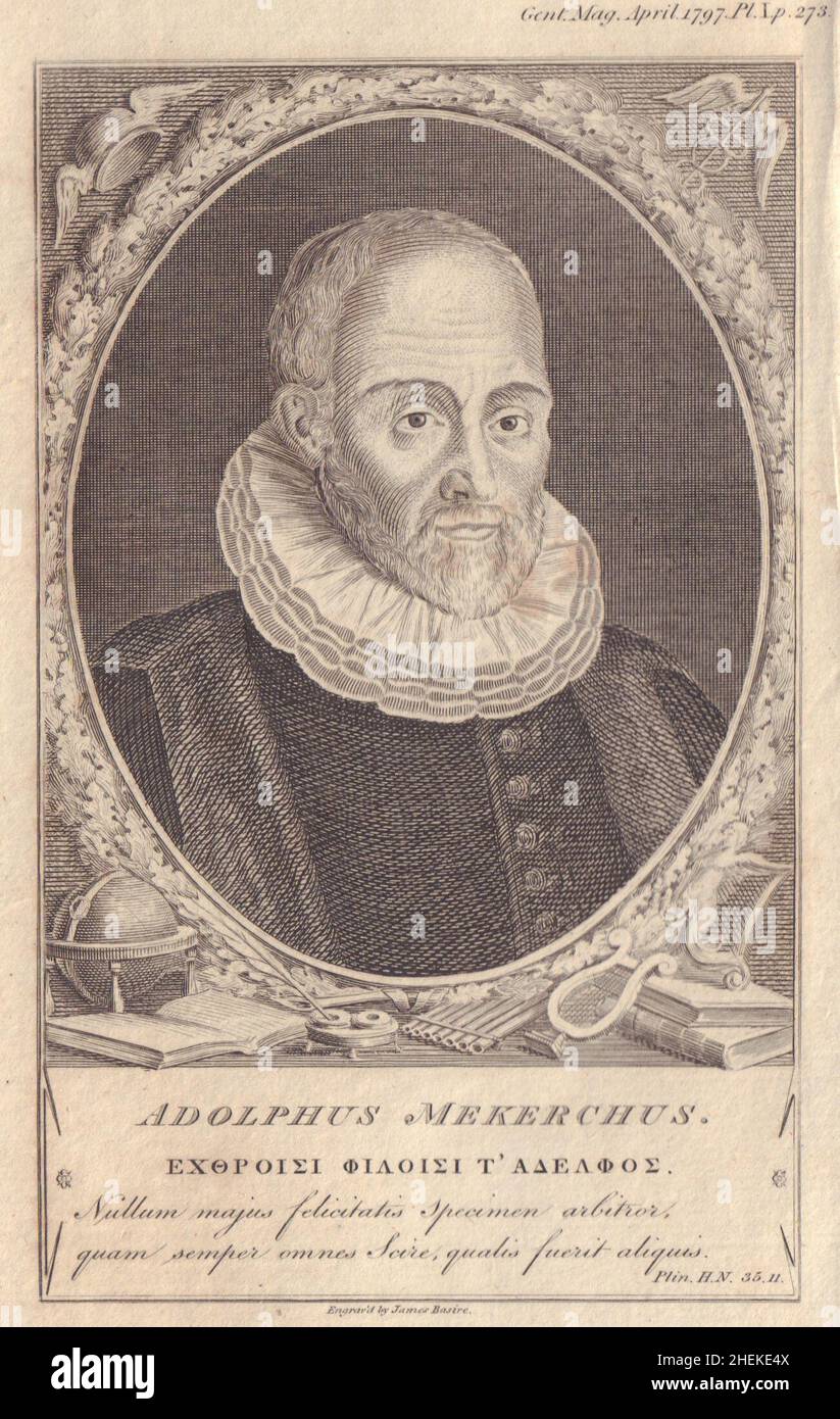 Retrato de Adolphus Mekerchus, diplomático flamenco de Van Meetkercke murió en 1591 1797 Foto de stock
