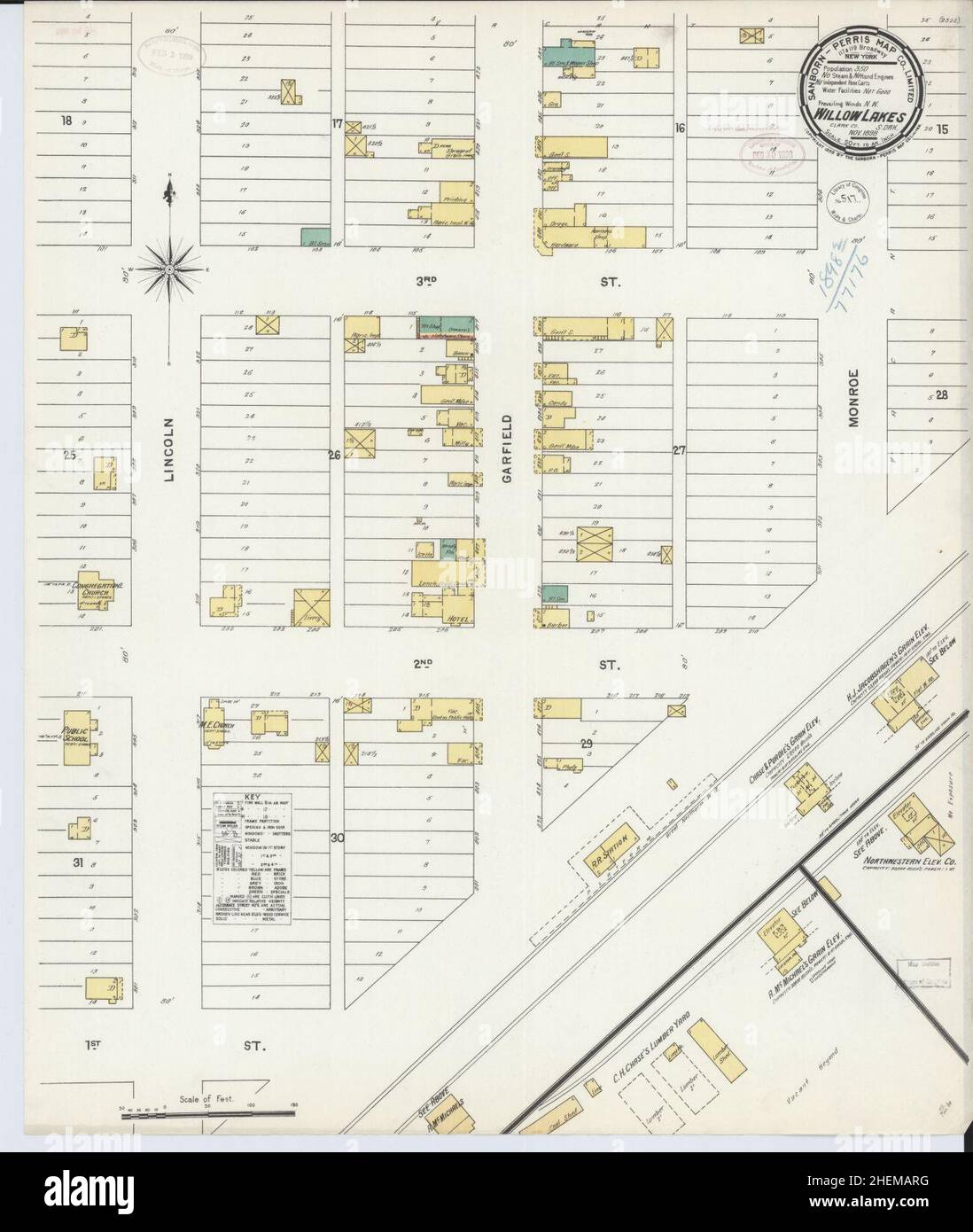 Mapa de dakota del sur de willow lake fotografías e imágenes de alta