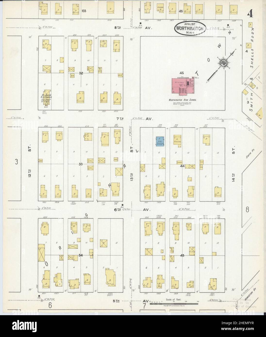 Mapa de worthington minnesota fotografías e imágenes de alta resolución