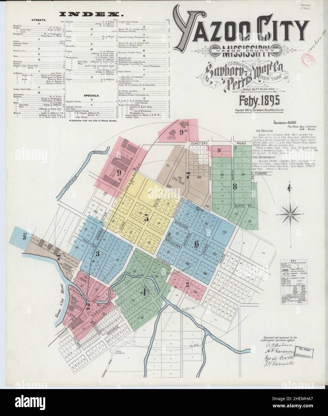 Mapa de la ciudad de yazoo fotografías e imágenes de alta resolución