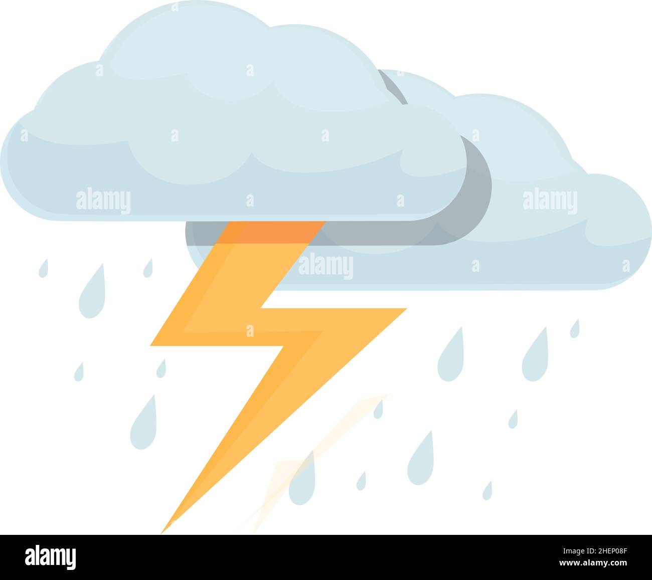 Icono de tormenta de truenos vector de dibujos animados. Relámpagos del  trueno. Perno de flash Imagen Vector de stock - Alamy