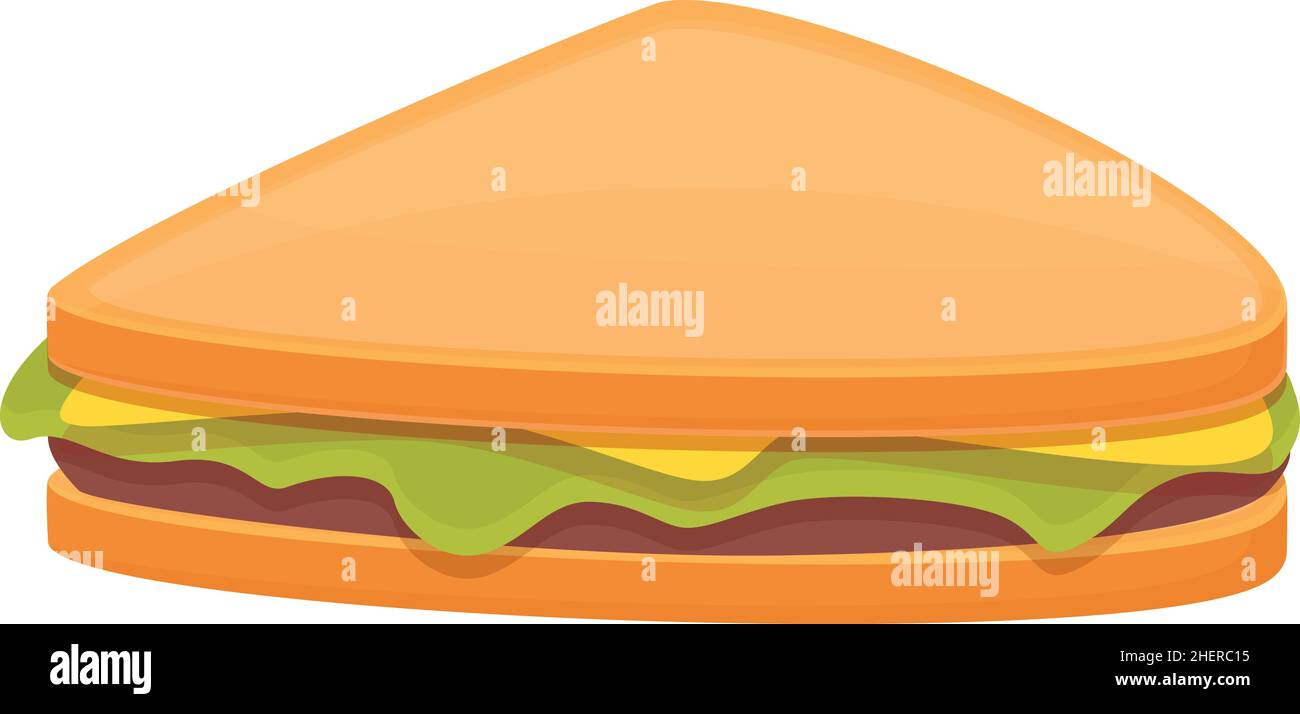 Vector de dibujos animados de icono de sándwich. Jamón. Almuerzo tipo charcutería Ilustración del Vector