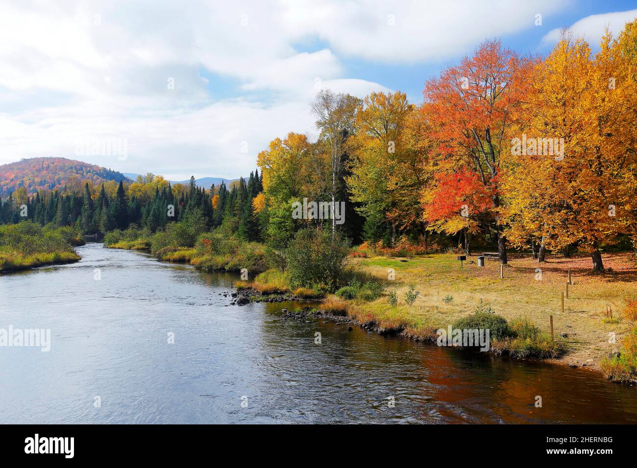 Colores otoñales, Parque Nacional Mont Tremblant, Provincia de Quebec, Canadá Foto de stock