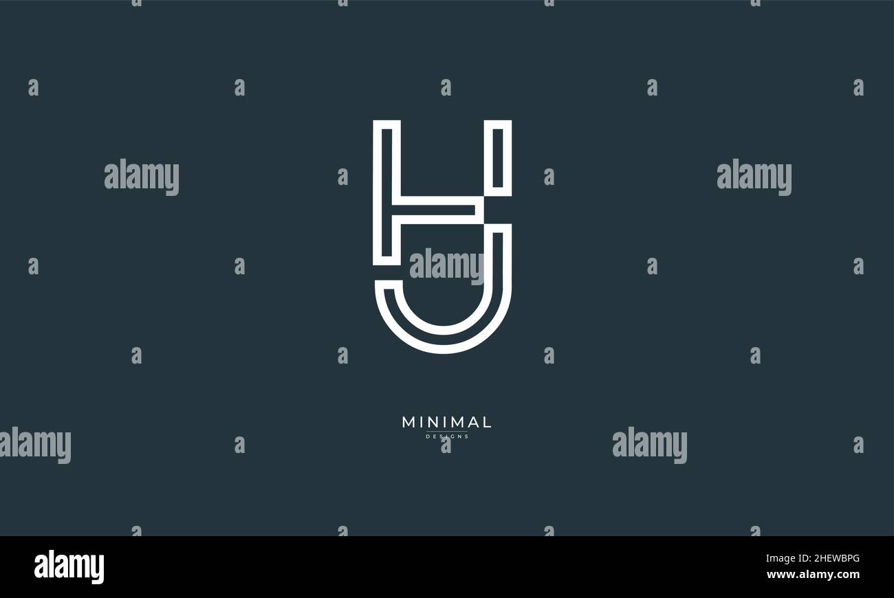 Letra alfabética icono logotipo HJ Ilustración del Vector