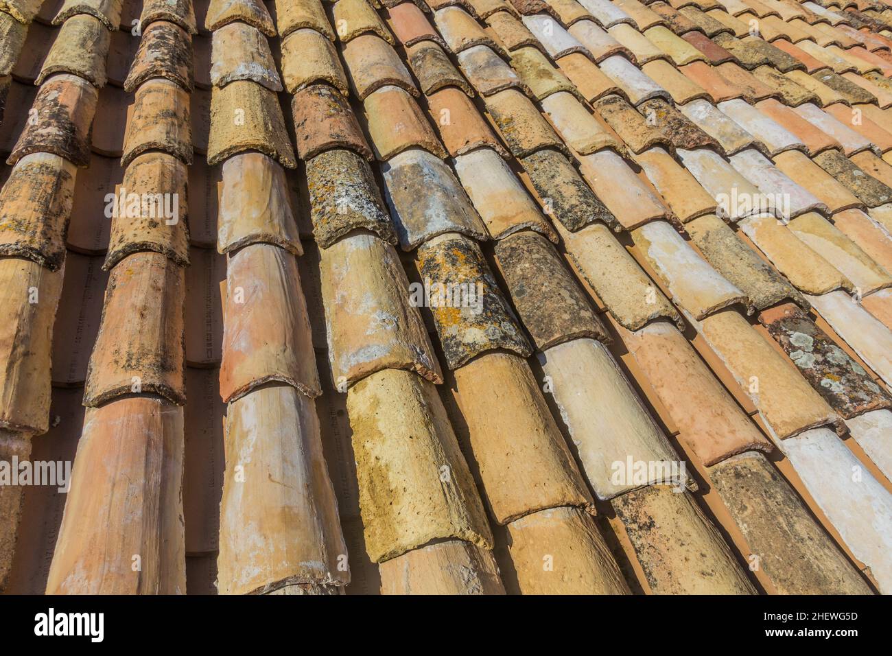 Techo de baldosas de arcilla en el casco antiguo de Dubrovnik, Croacia Foto de stock