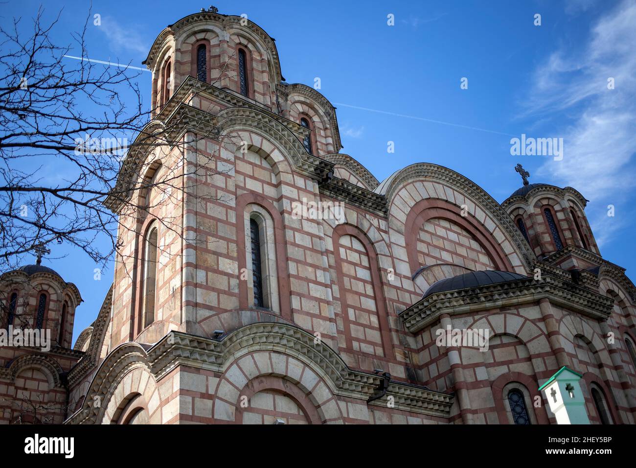 Serbia: Vista de la Iglesia Ortodoxa de San Marcos en Belgrado Foto de stock