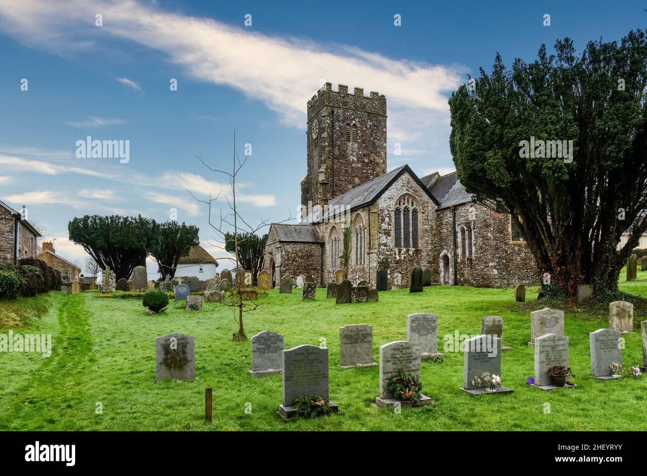Iglesia de St Matthews en Coldridge, Devon Foto de stock