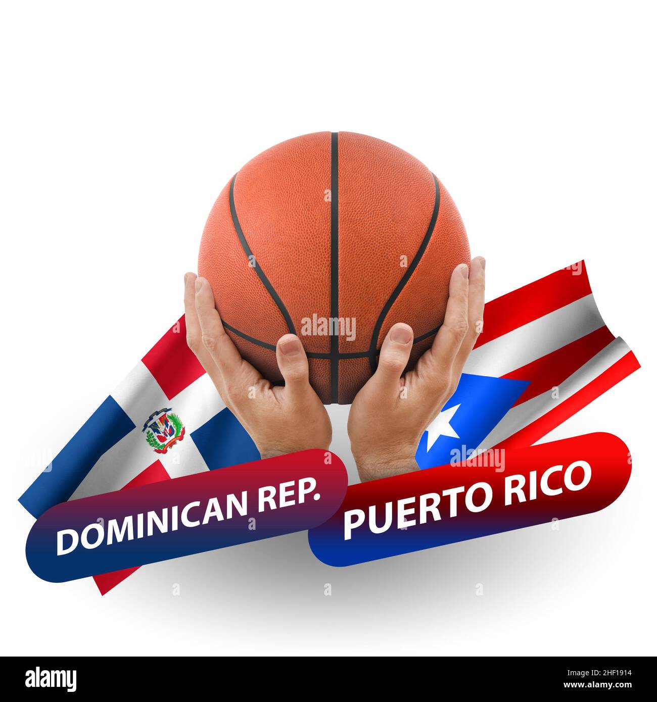 Partido de la competencia de baloncesto, equipos nacionales república  dominicana vs puerto rico Fotografía de stock - Alamy