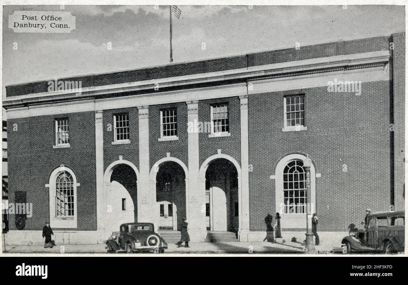 Oficina de Correos, Danbury, Connecticut, alrededor de 1930 Foto de stock