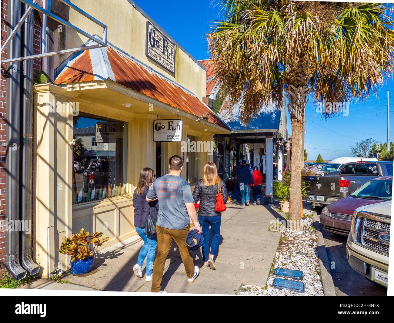 Zona turística de compras de Apalachicola en la zona de la panhandle de Florida, Estados Unidos Foto de stock
