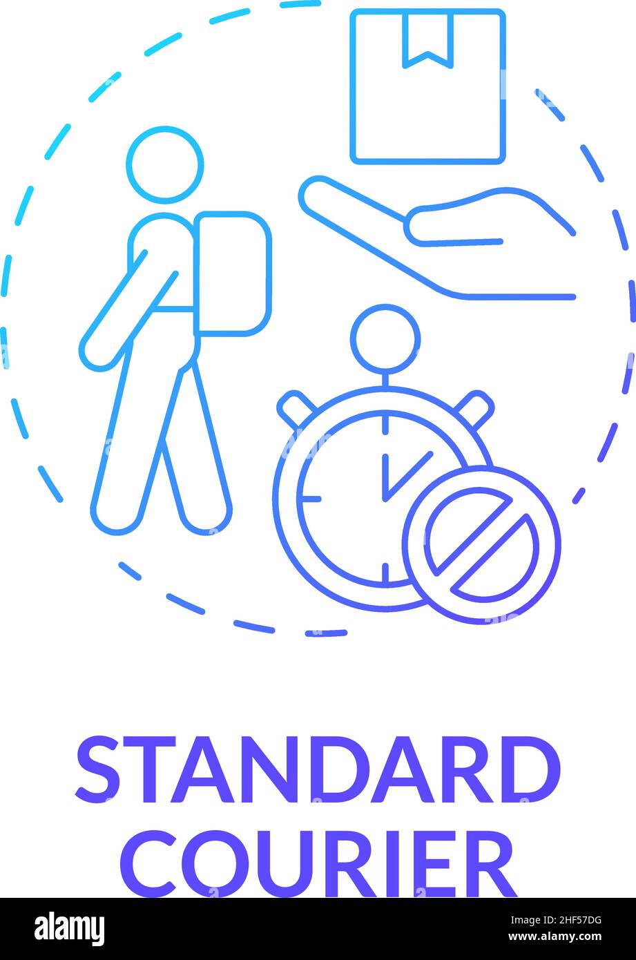 Icono de concepto de gradiente azul de Standart Courier Ilustración del Vector