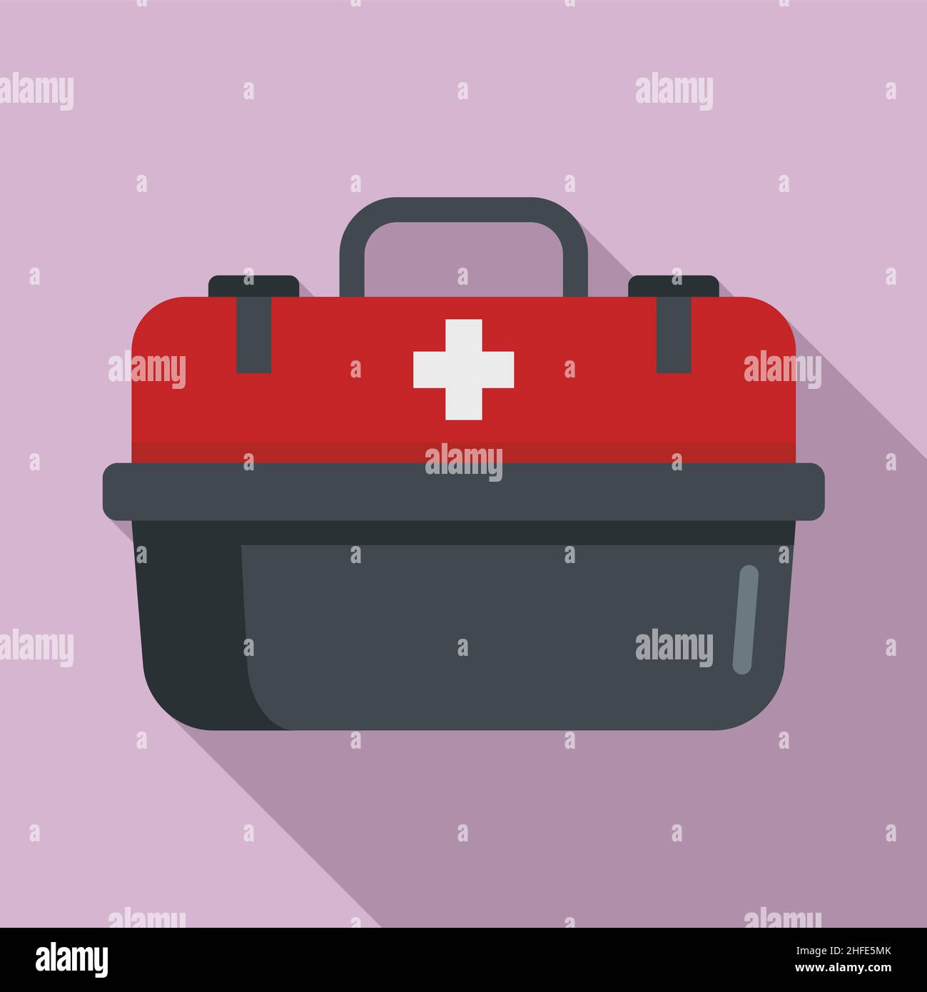 Icono de caja de kit de primeros auxilios vector plano. Emergencia médica.  Bolsa de maletín Imagen Vector de stock - Alamy