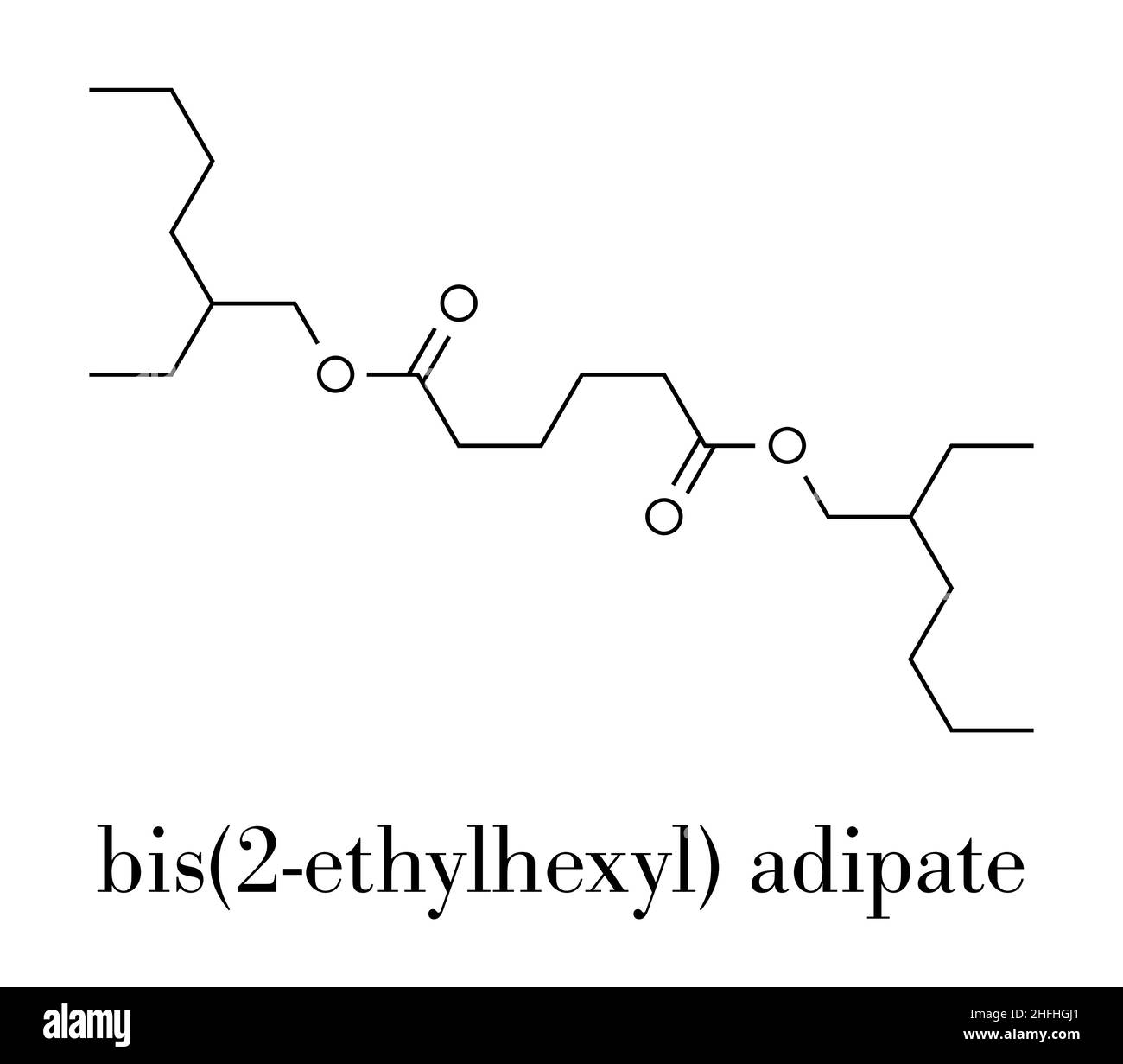 Bis(2-etilhexil) adipato (DEHA, diisooctilo adipato) molécula plastificante.  Fórmula esquelética Imagen Vector de stock - Alamy