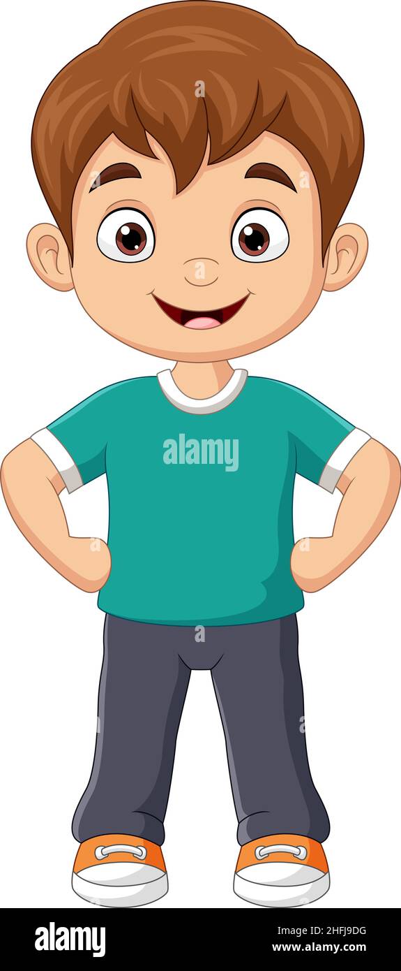 Dibujos animados niño pequeño de pie Imagen Vector de stock - Alamy