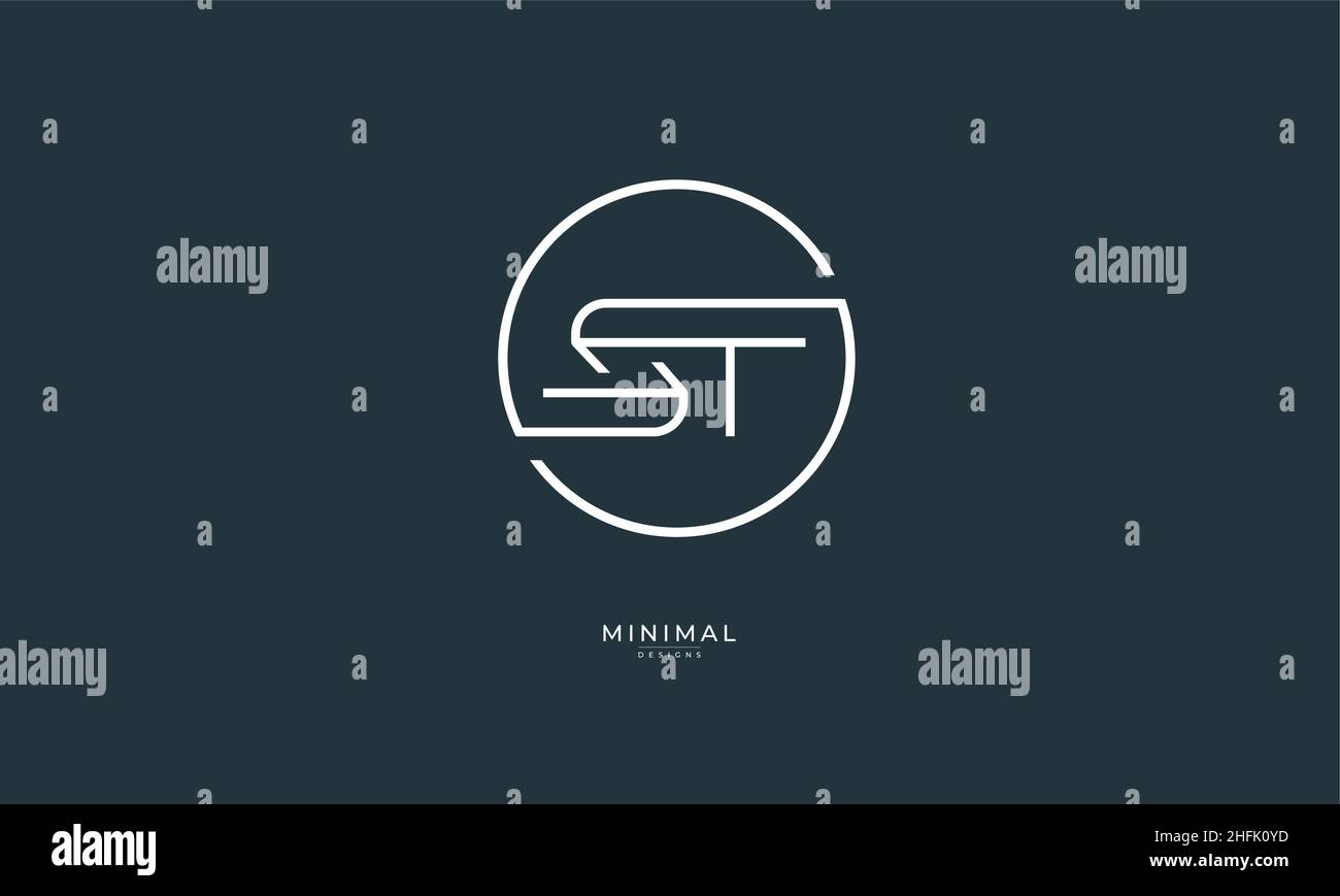 Letra letra letra letra icono logotipo ST Imagen Vector de stock - Alamy
