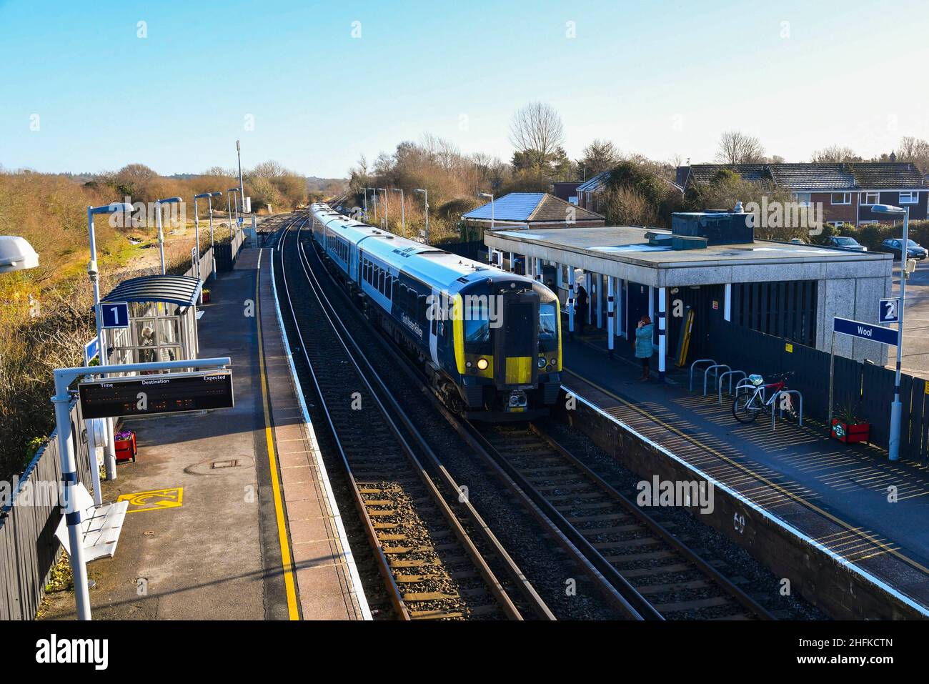 Tela de moqueta azul de Bournemouth del ferrocarril británico