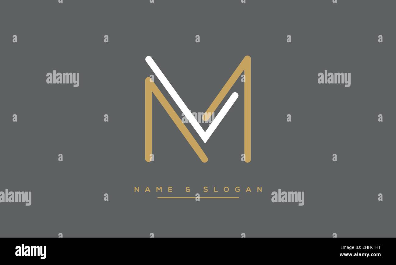 Moderno diseño con logotipo de letra abstracta LM, ML. LM mínimo, vector de icono basado en ML inicial Ilustración del Vector