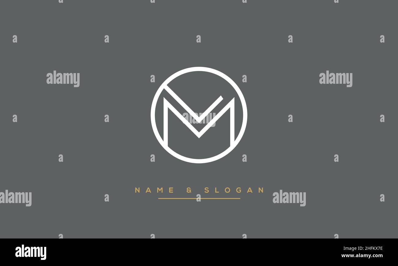 Moderno diseño con logotipo de letra abstracta LM, ML. LM mínimo, vector de icono basado en ML inicial Ilustración del Vector