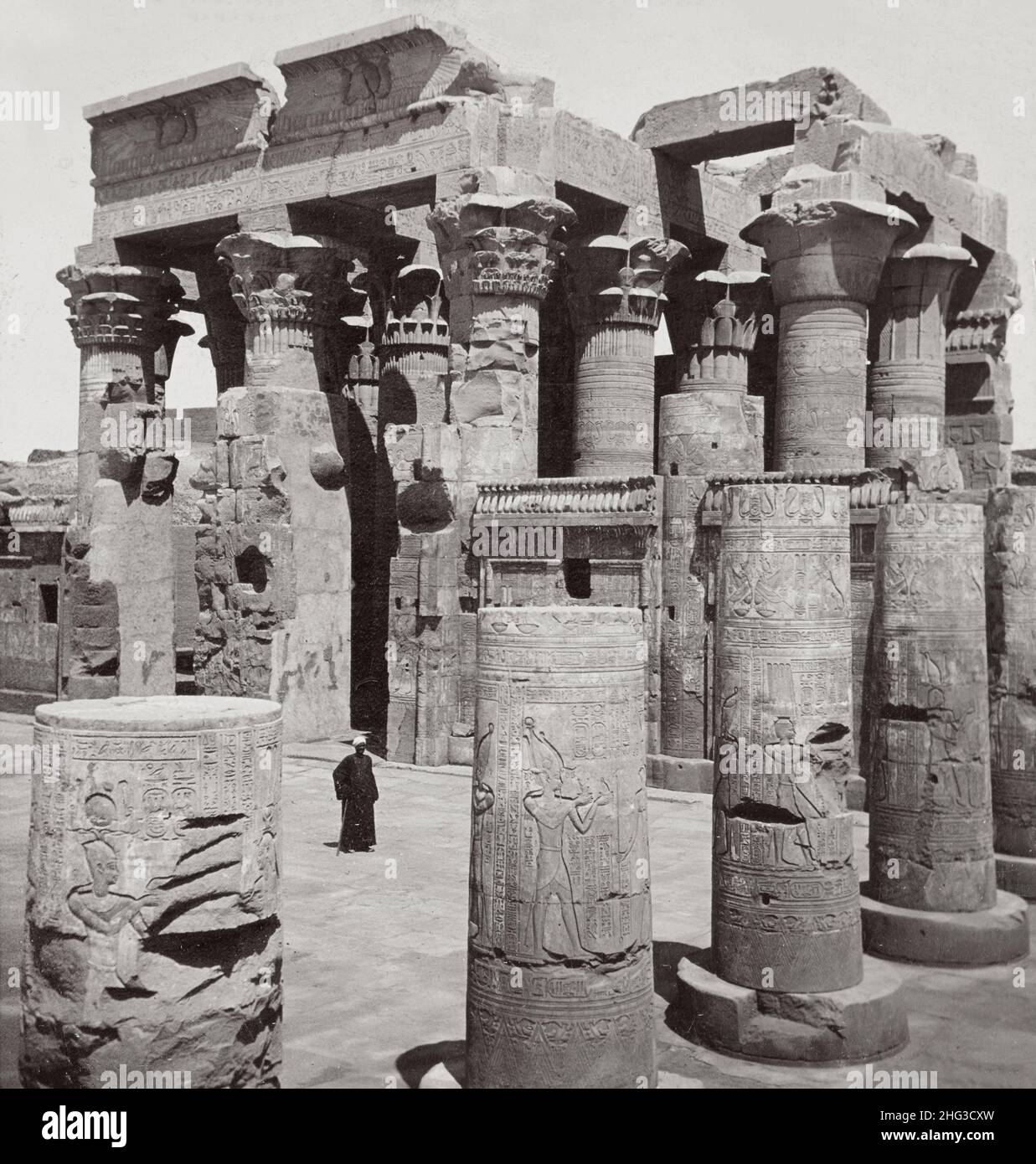 Foto vintage del Templo de Kom Ombo, Egipto. 1899 Foto de stock