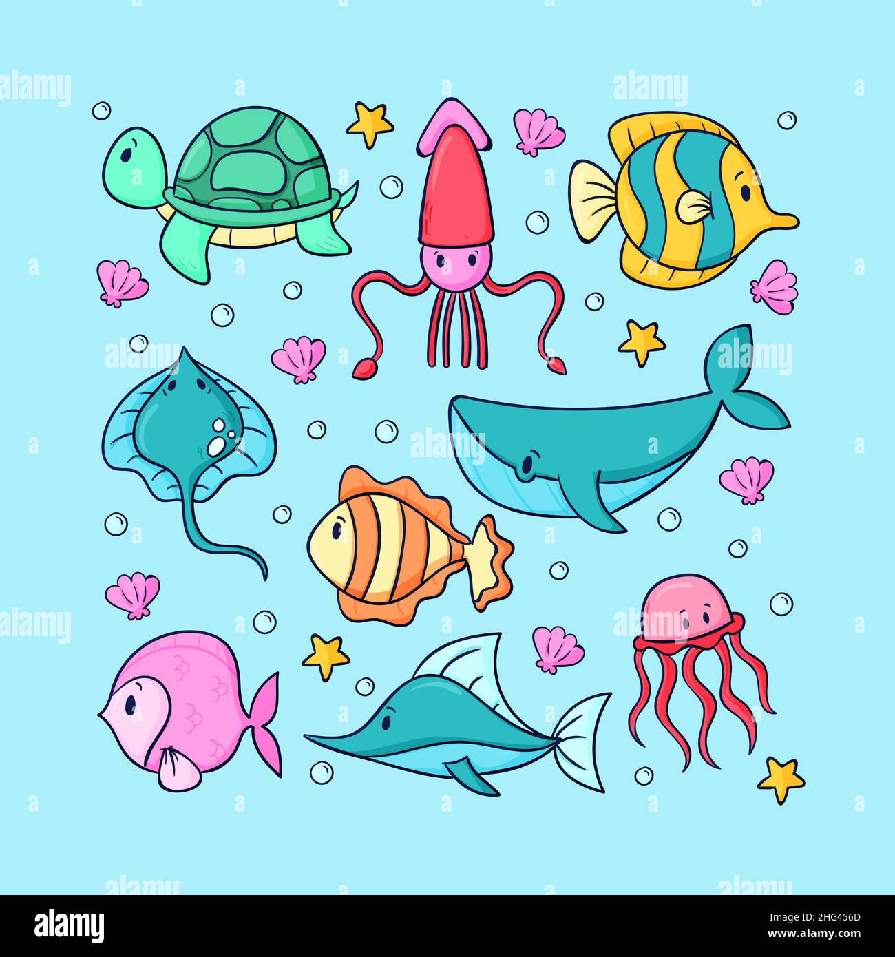 Animales acuáticos niños Imágenes vectoriales de stock - Página 2 - Alamy
