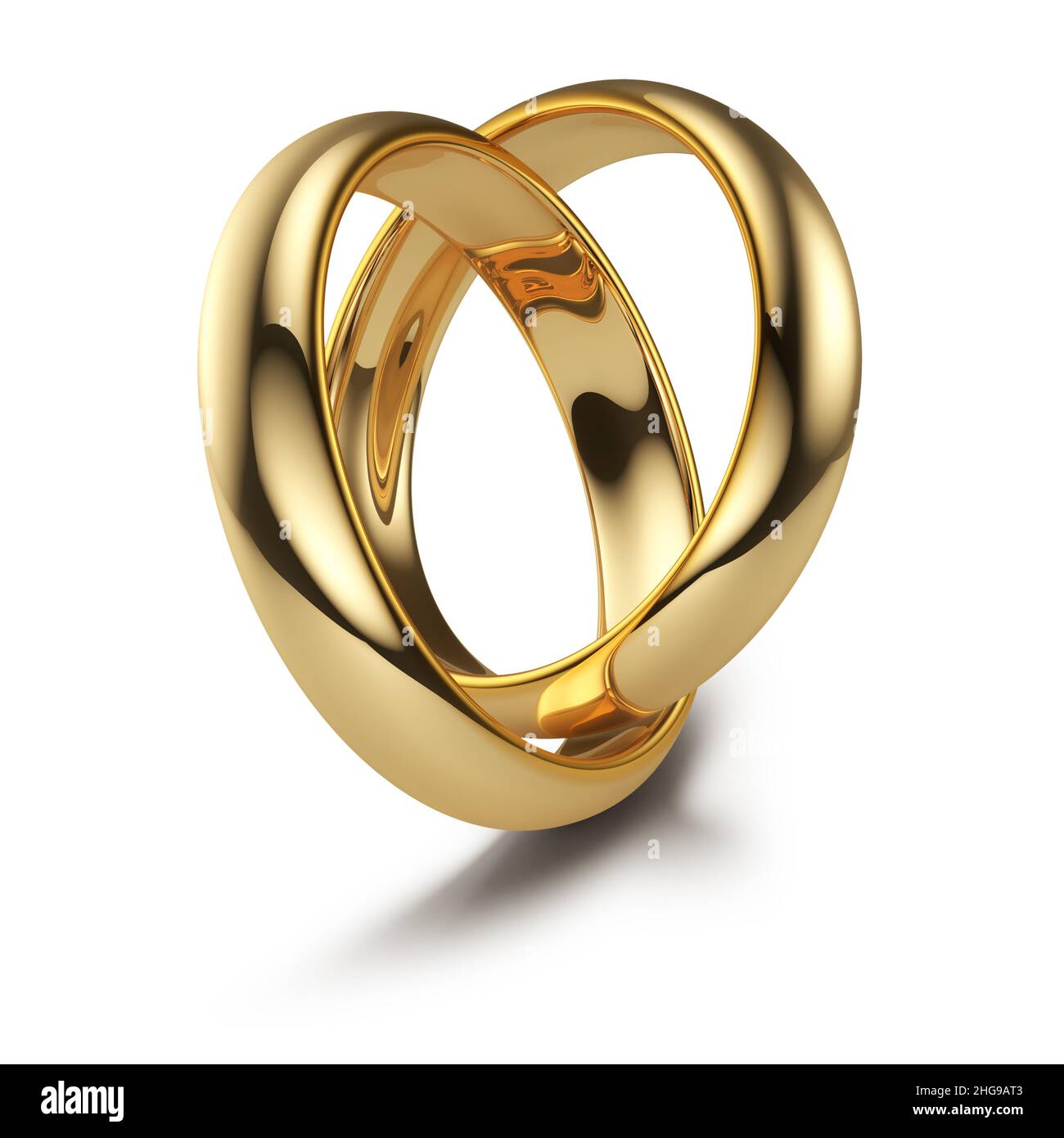 anillo de bodas de oro aislado sobre un fondo blanco. 3d renderizado  Fotografía de stock - Alamy