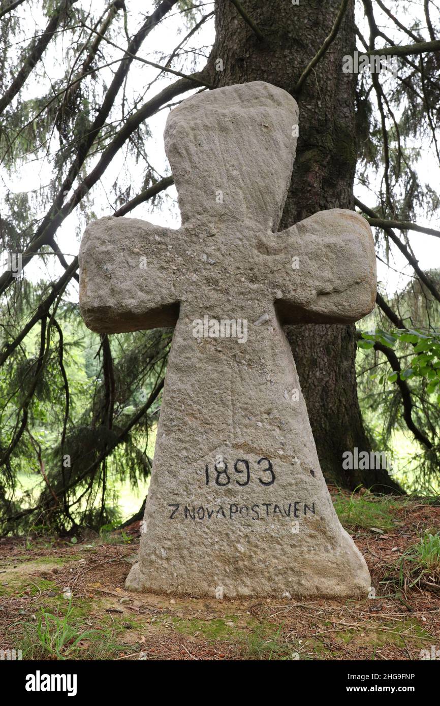 Cruz de reconciliación Javornice, República Checa Foto de stock