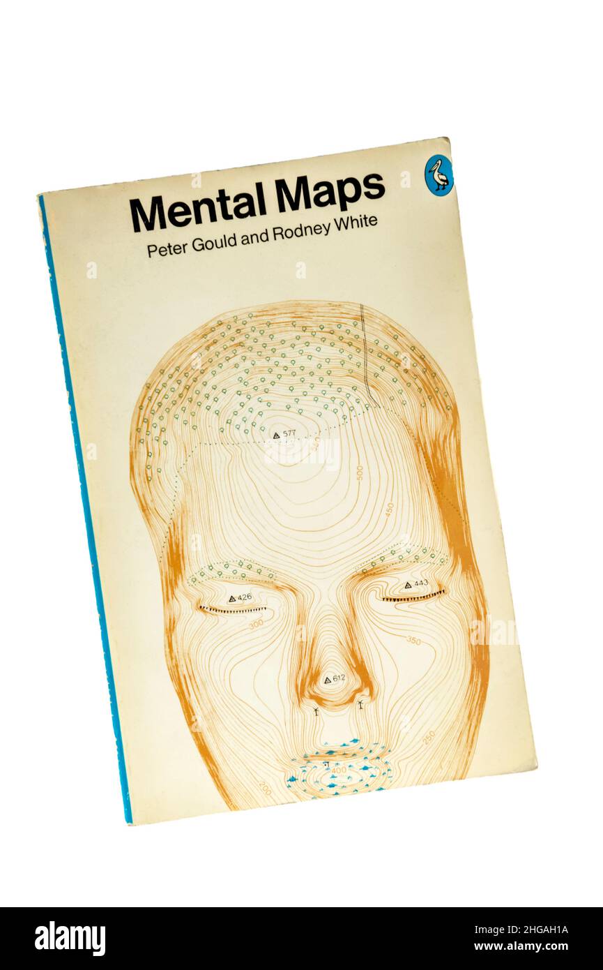 Una copia en papel de mapas mentales de Peter Gould y Rodney White. Publicado por primera vez en 1974. Foto de stock