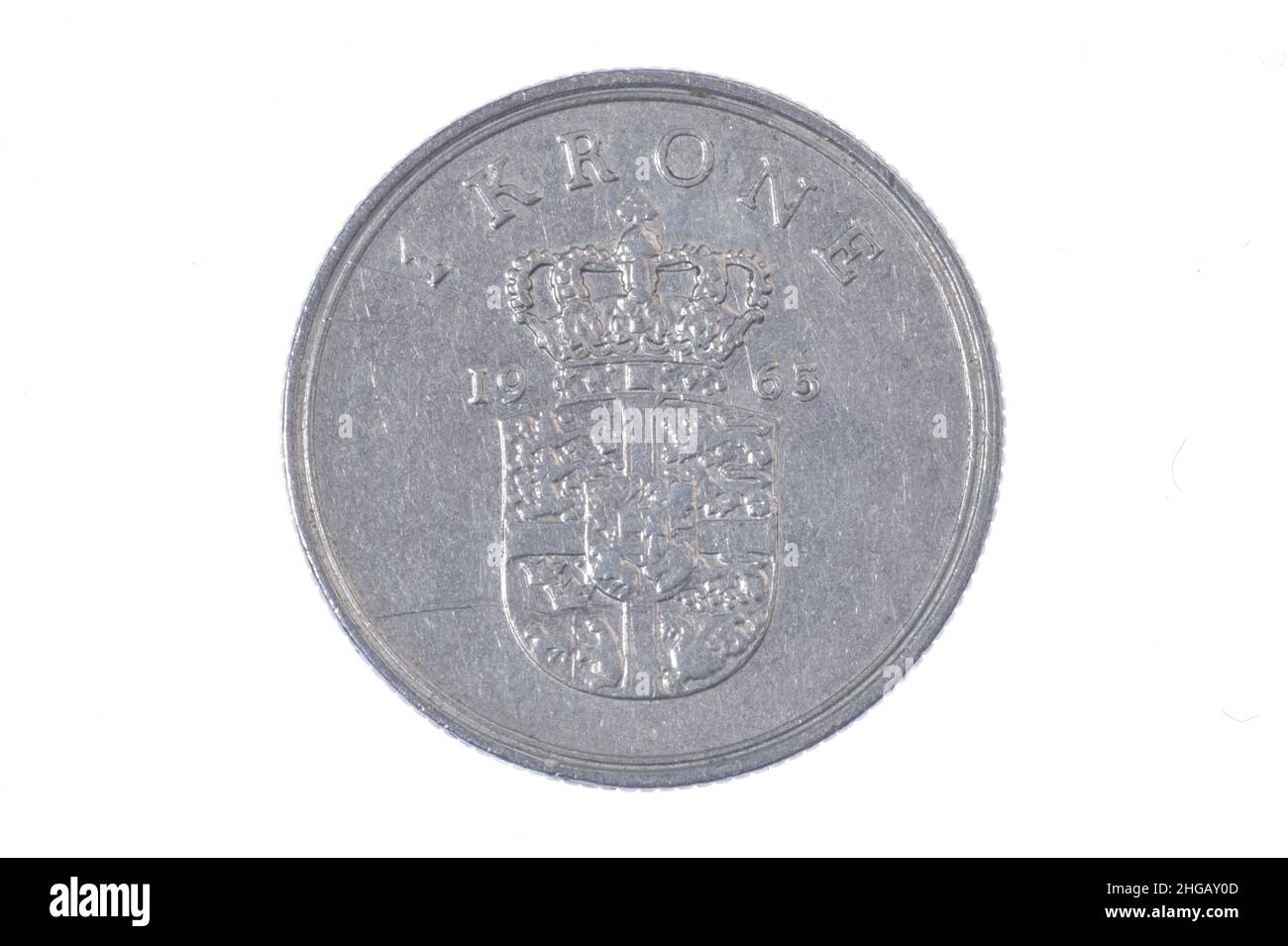 Coin, 1 krone, Dinamarca Foto de stock