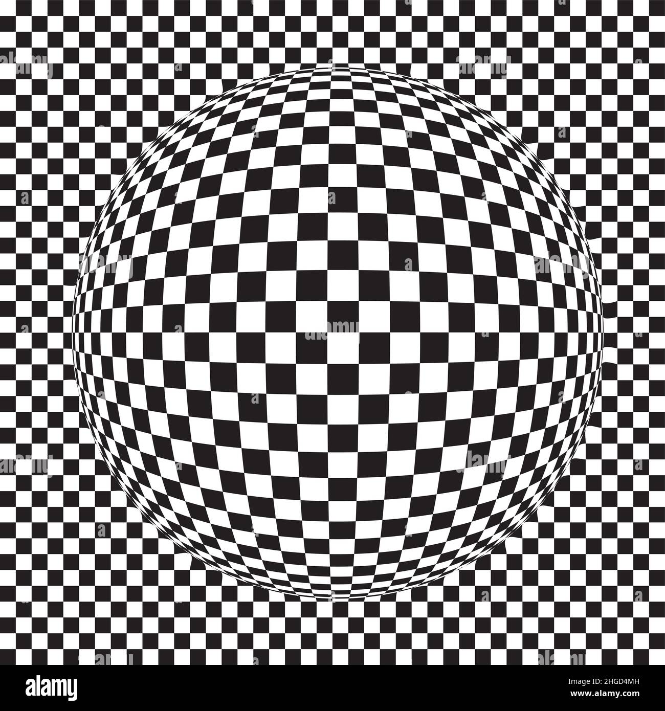 Cuadrados en la bola - ilustración del patrón cuadrado abstracto - figura geométrica Foto de stock