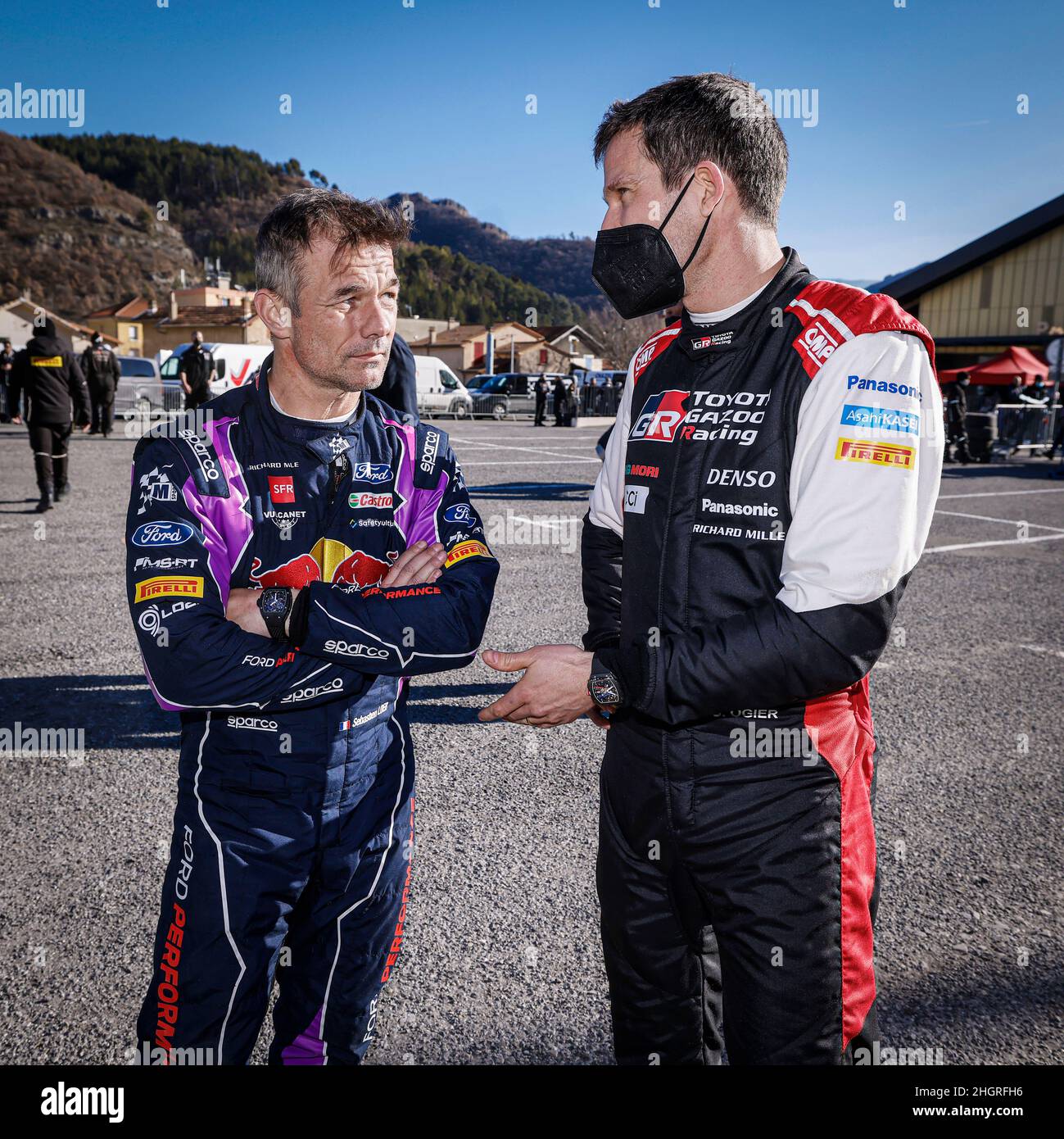 OGIER Sébastien (FRA), TOYOTA GAZOO RACING WRT TOYOTA GR Yaris Rally1, retrato LOEB Sébastien (FRA), M-SPORT FORD WORLD RALLY TEAM FORD, Puma Rally1, retrato durante el Campeonato Mundial de Rallyes del WRC 2022, edición 90th del rallye de Monte Carlo del 20 al 23 de enero, 2022 en Mónaco - Foto François Flamand / DPPI Foto de stock