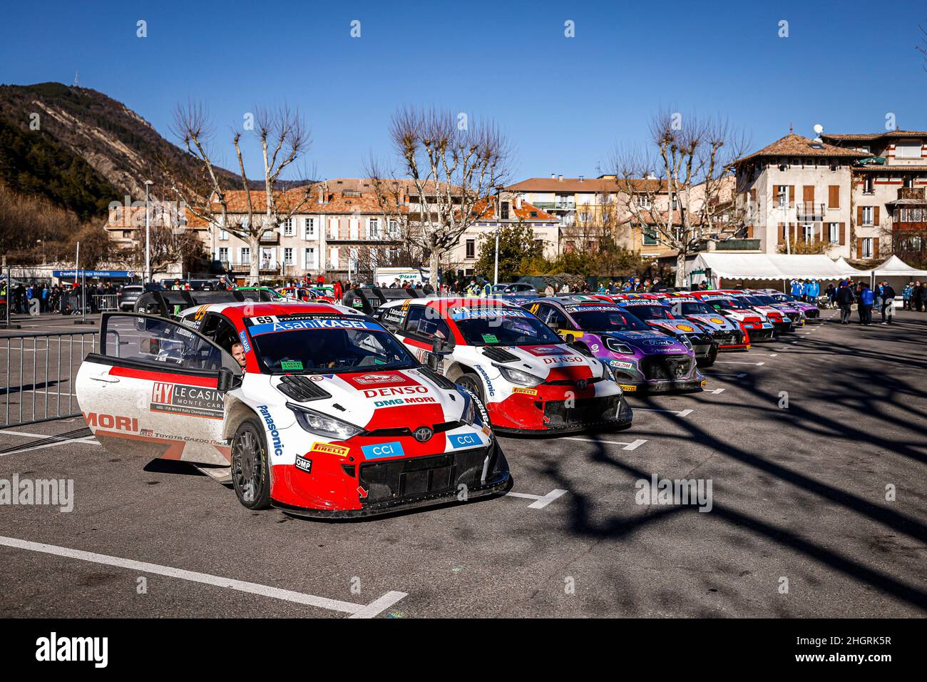 PARC FERME durante el Campeonato Mundial de Rallyes 2022 WRC, edición 90th del rallye de Monte Carlo del 20 al 23 de enero de 2022 en Mónaco - Foto François Flamand / DPPI Foto de stock