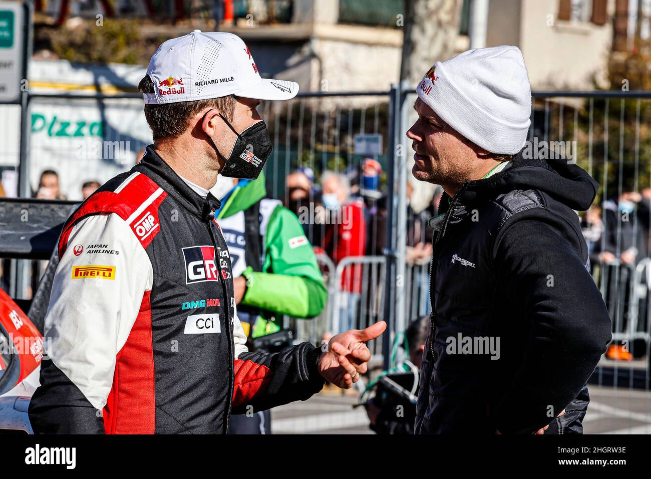 OGIER Sébastien (FRA), TOYOTA GAZOO RACING WRT TOYOTA GR Yaris Rally1, retrato MIKKELSEN Andreas (NOR), TOKSPORT WRT SKODA, Fabia Evo, retrato durante el Campeonato Mundial de Rallyes del WRC 2022, edición 90th del rallye de Monte Carlo del 20 al 23 de enero de 2022 en Mónaco - Foto François Flamand / DPPI Foto de stock
