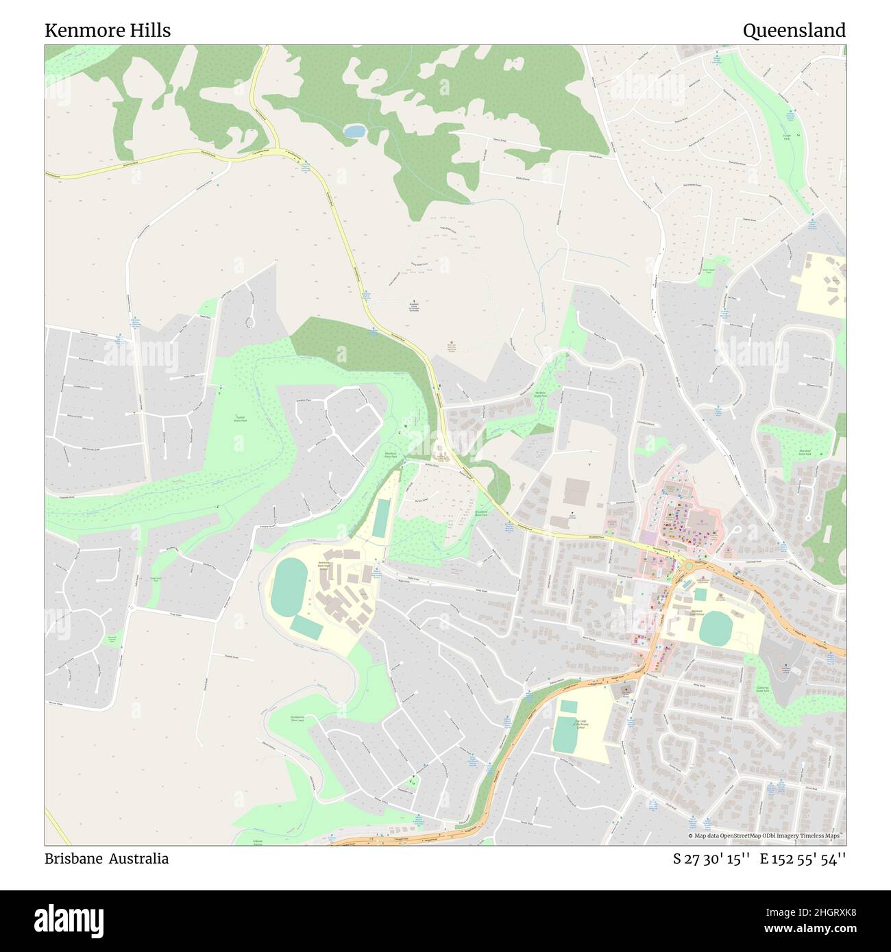 Kenmore Hills, Brisbane, Australia, Queensland, S 27 30' 15'', E 152 55' 54'', mapa, Timeless