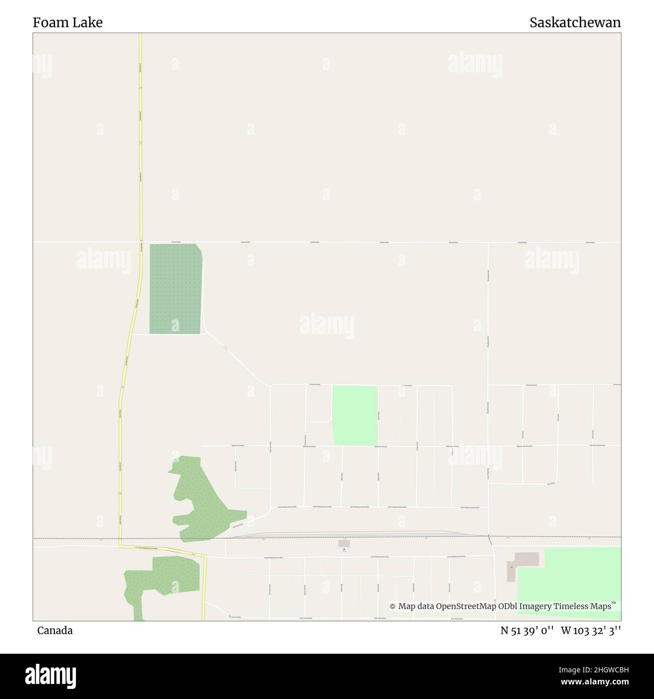 Mapa De Foam Lake Saskatchewan Imágenes recortadas de stock Alamy