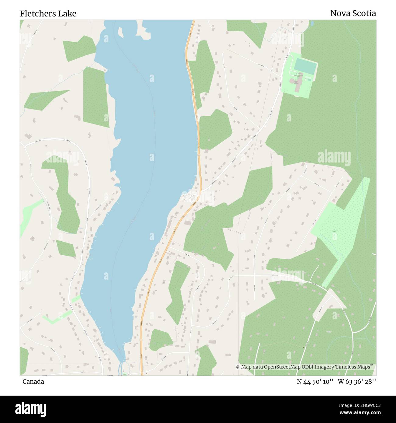 Fletchers Lake, Canadá, Nueva Escocia, N 44 50' 10'', W 63 36' 28
