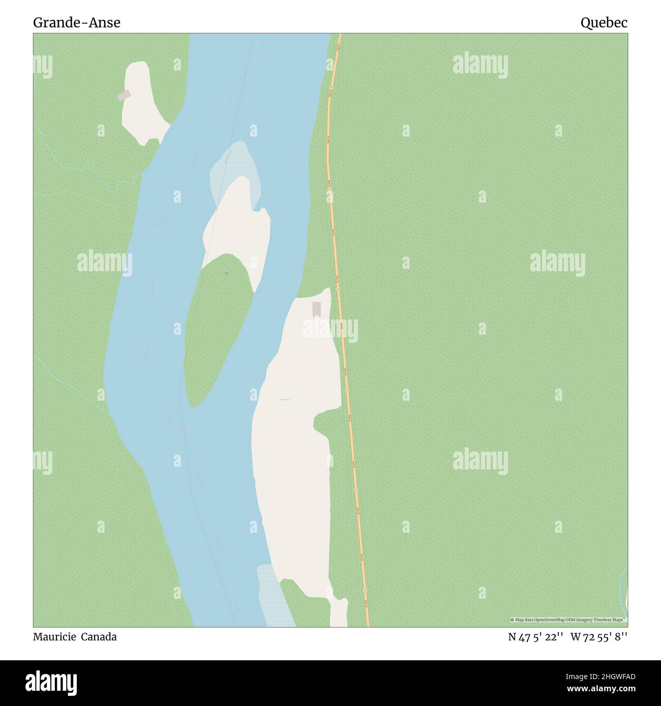 GrandeAnse, Mauricie, Canadá, Quebec, N 47 5' 22'', W 72 55' 8'', mapa
