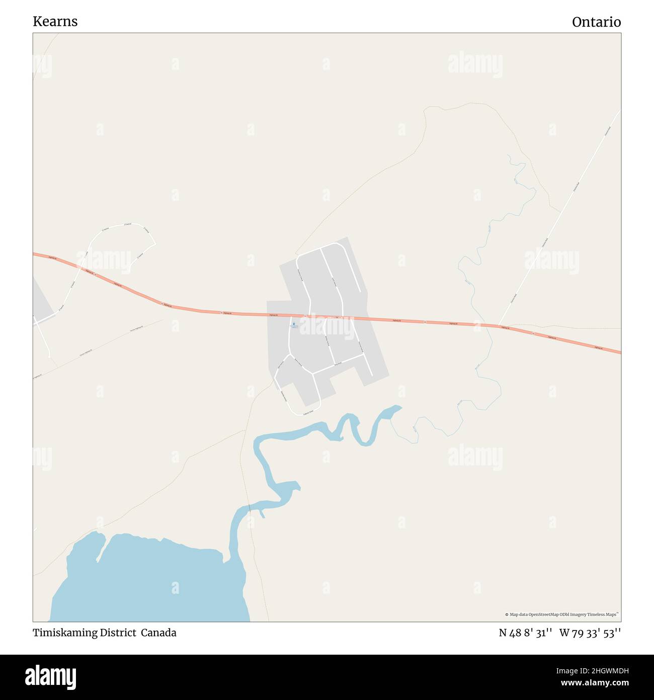 Timiskaming District Kearns, Timiskaming District, Canadá, Ontario, N 48 8' 31'', W 79 33 ...